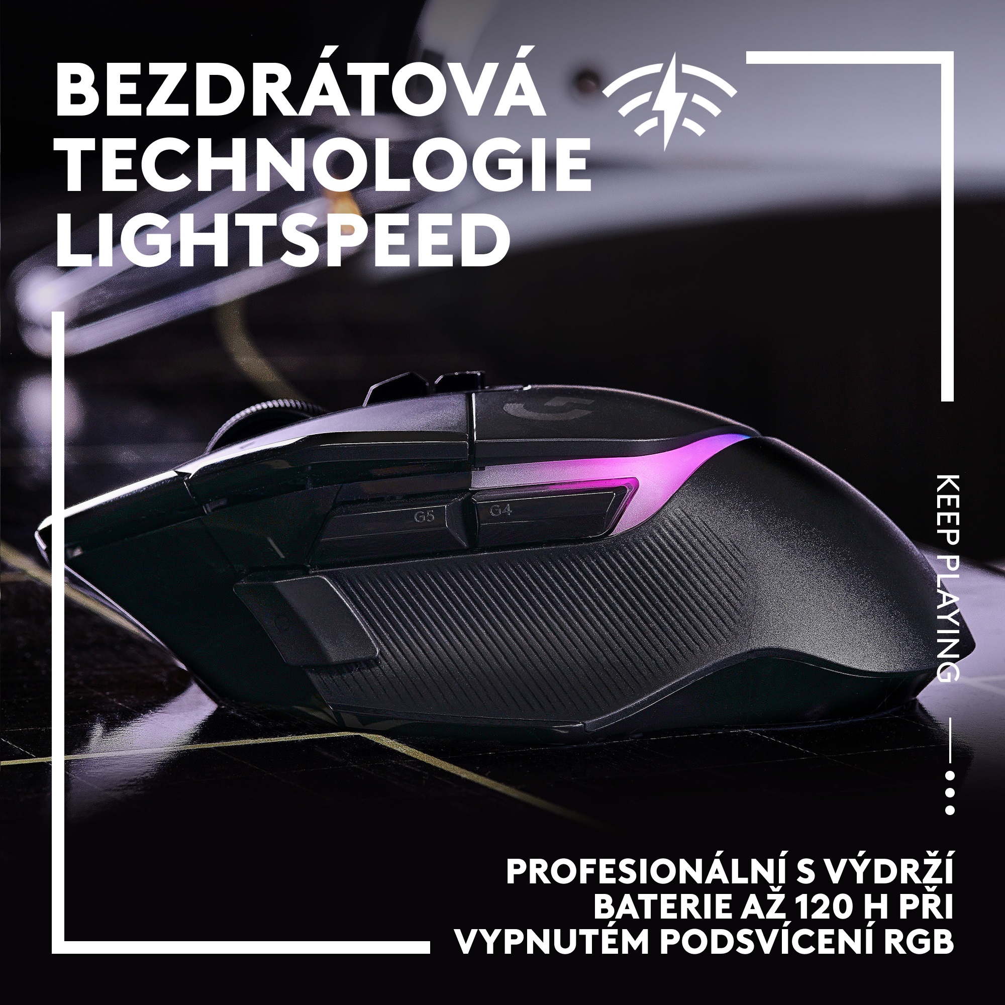 Logitech G502 X PLUS Wireless RGB Gaming Mouse, černá