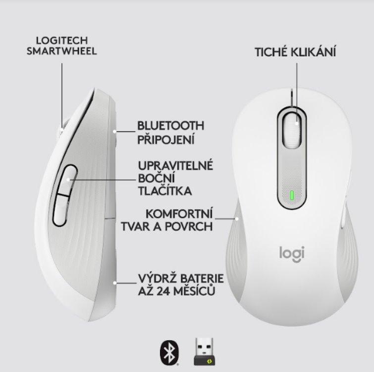 Logitech M650 L ľavý Off-white