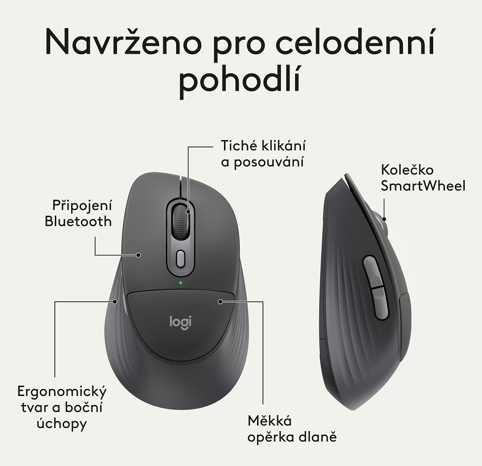 Logitech MK880 US INTL, bezdrátová klávesnice s myší, grafitová