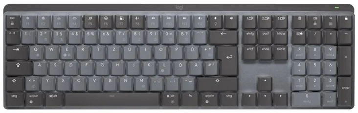 Logitech MX Mechanical, CZ, hmatové tiché spínače, čierna/grafitová