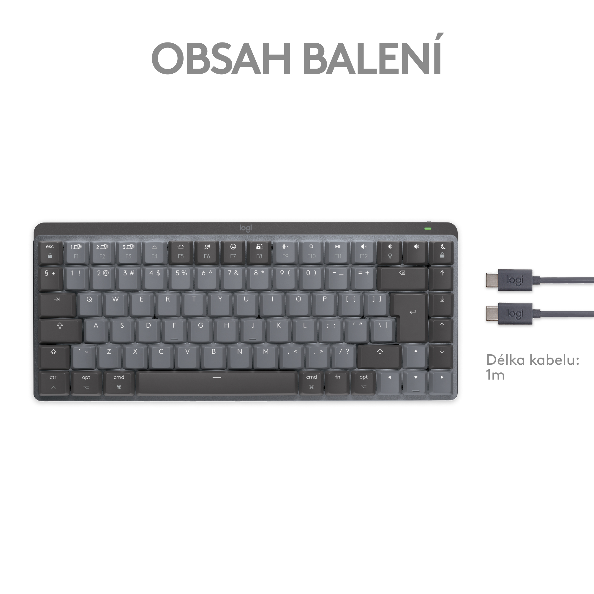Logitech MX Mechanical Mini for Mac Minimalist, Space Grey, CZ