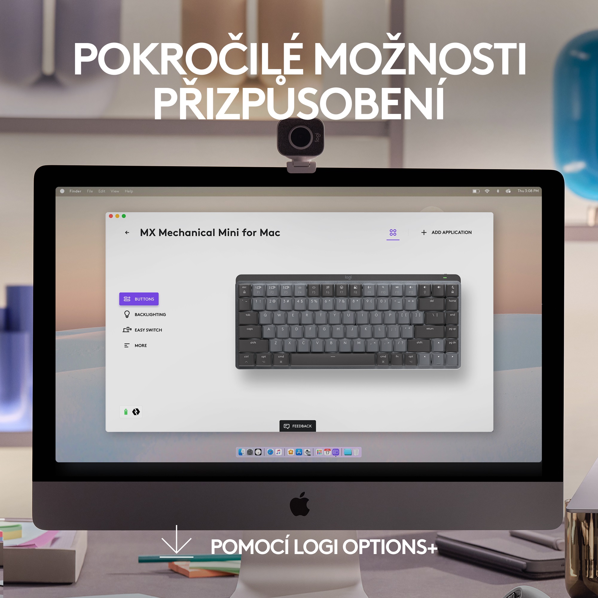 Logitech MX Mechanical Mini for Mac Minimalist, Space Grey, CZ