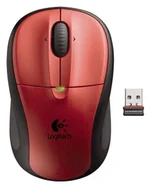 Logitech myš Wireless Mouse M305 (Crimson Red),karmínově červená, bezdrátová