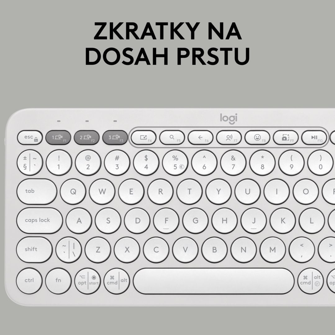 Logitech Pebble 2 Combo, bezdrátová klávesnice a myš, bílá