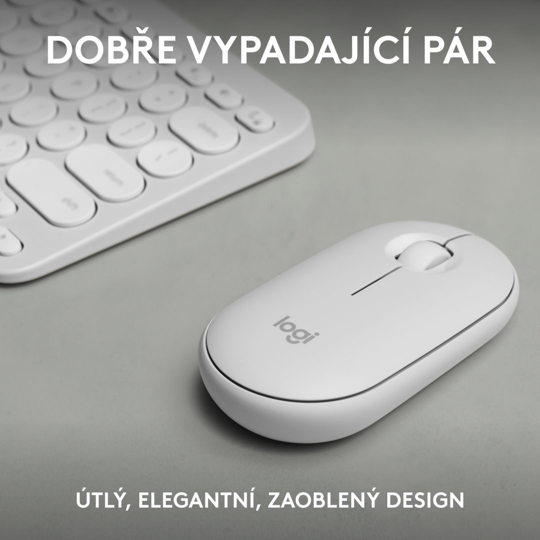 Logitech Pebble 2 Combo, bezdrôtová klávesnica a myš, biela