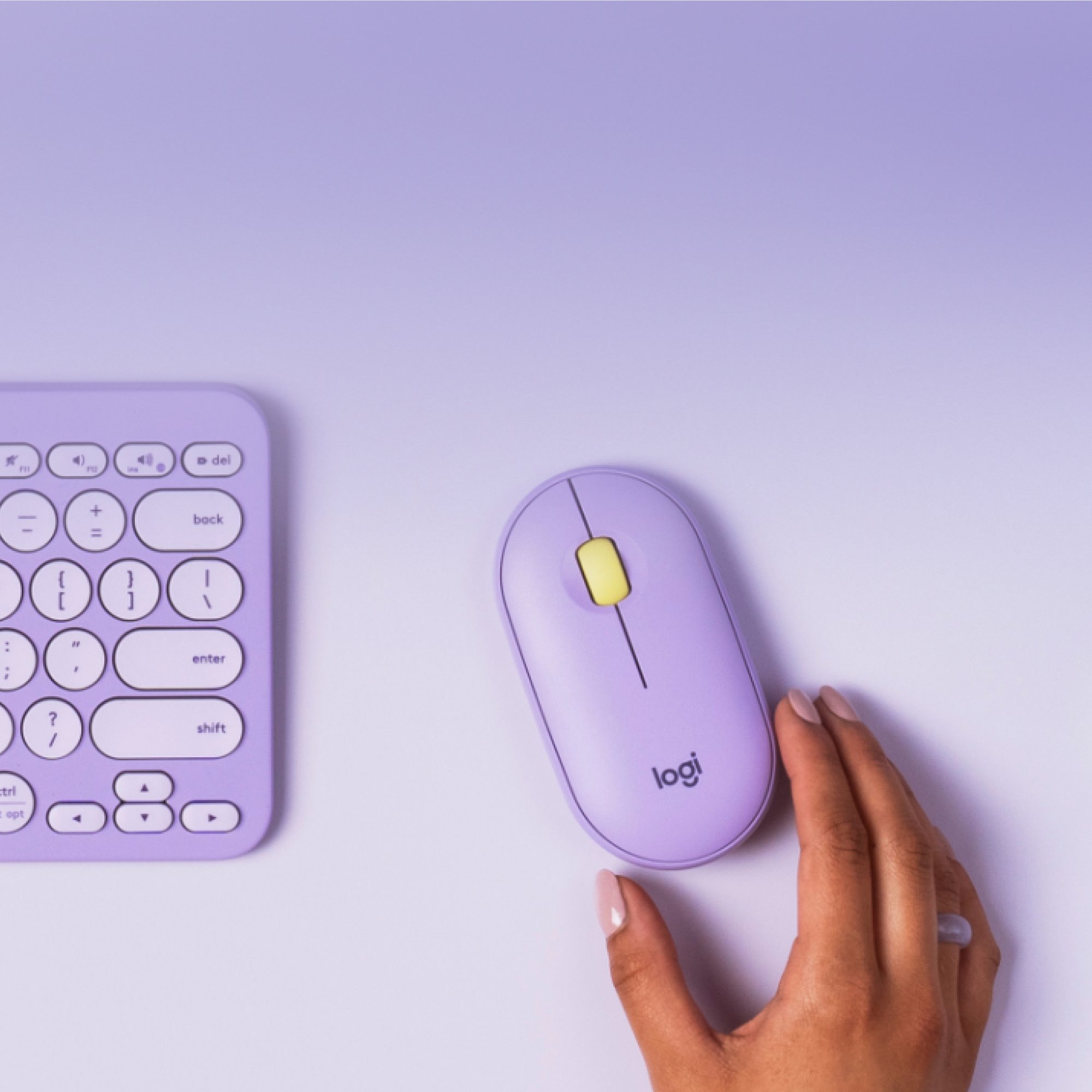 Logitech Pebble M350 Wireless Mouse Lavender Lemonade