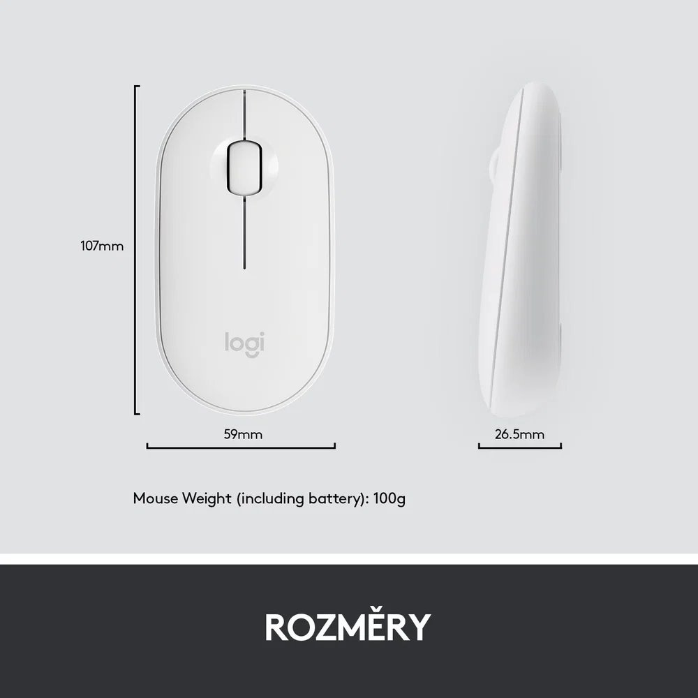 Logitech Slim Wireless Combo MK470, biela – CZ/SK