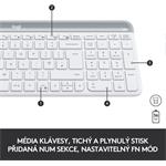 Logitech Slim Wireless Combo MK470, biela – CZ/SK