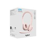 Logitech USB Headset H390, růžová