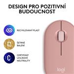 Logitech Wireless Pebble mouse 2, M350s, ružová