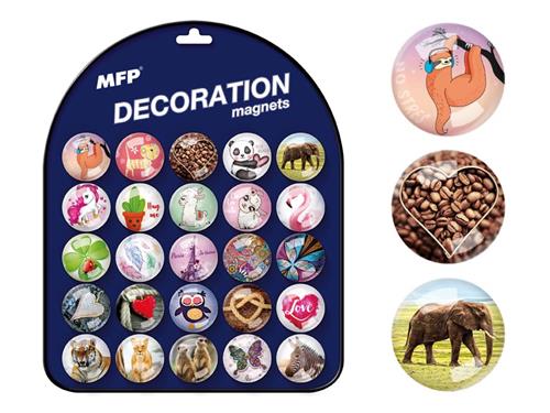 Magnet dekorační kulatý 3,5cm mix č.9