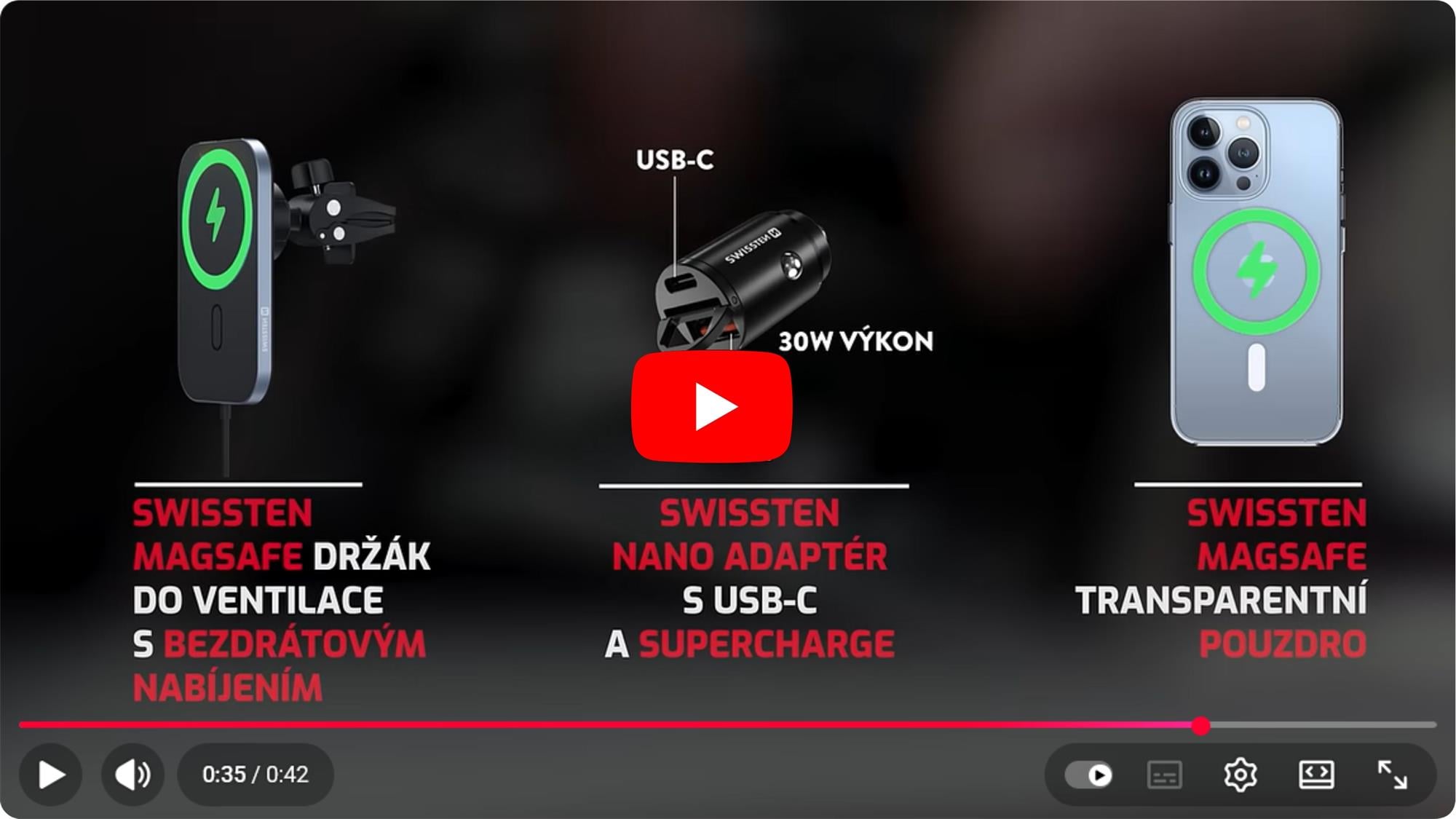 Magnetický držiak Swissten do ventilačného otvoru s funkciou nabíjania