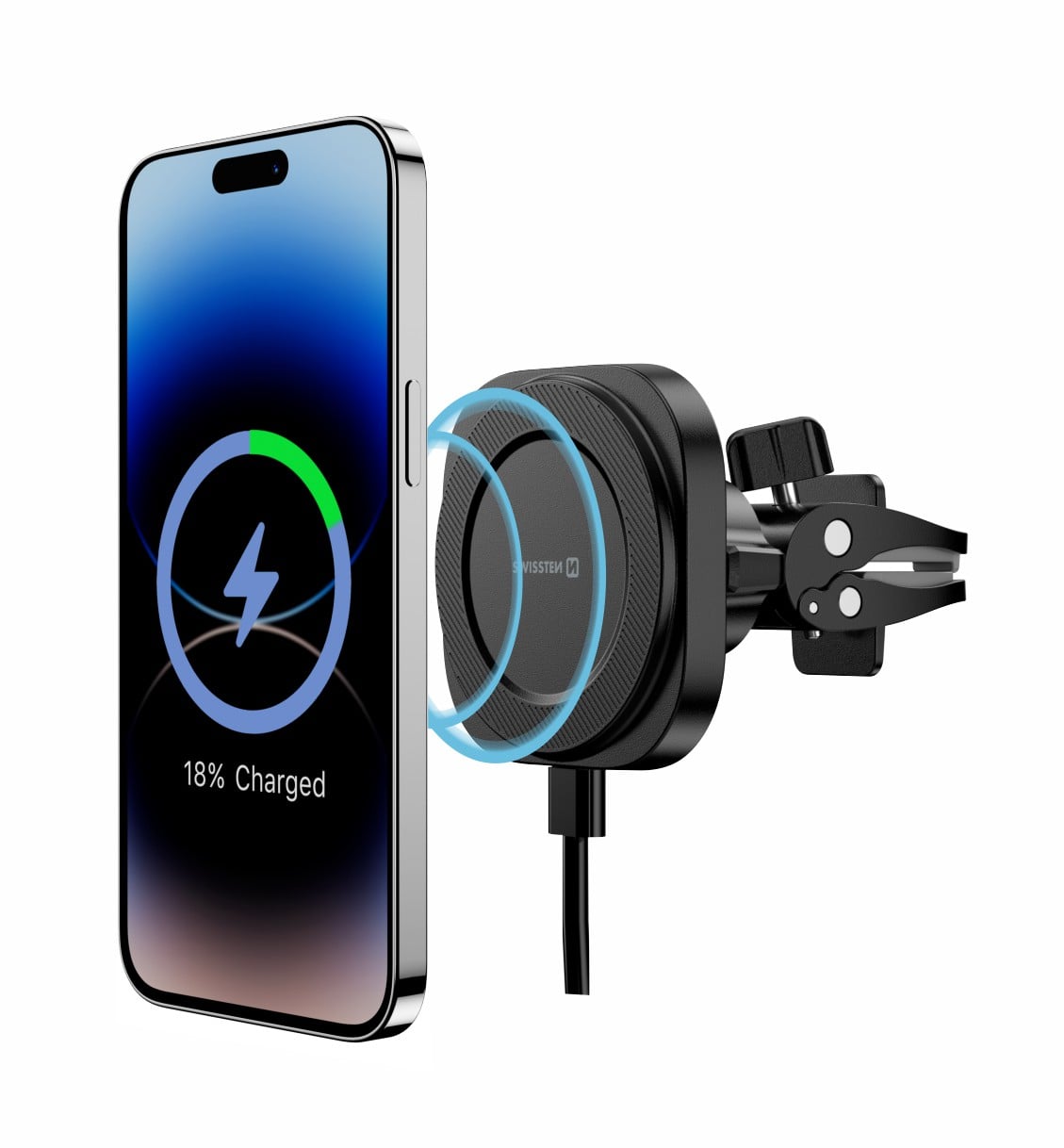 Magnetický držiak Swissten MagStick Compact s funkciou nabíjania
