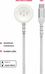 Magnetický kábel Swissten pre Apple Watch, USB-C, 1,2 m, biely