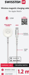 Magnetický kábel Swissten pre Apple Watch, USB-C, 1,2 m, biely