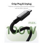 Magnetický nabíjecí kabel Baseus Tungsten USB/USB-C 1m 100W černý