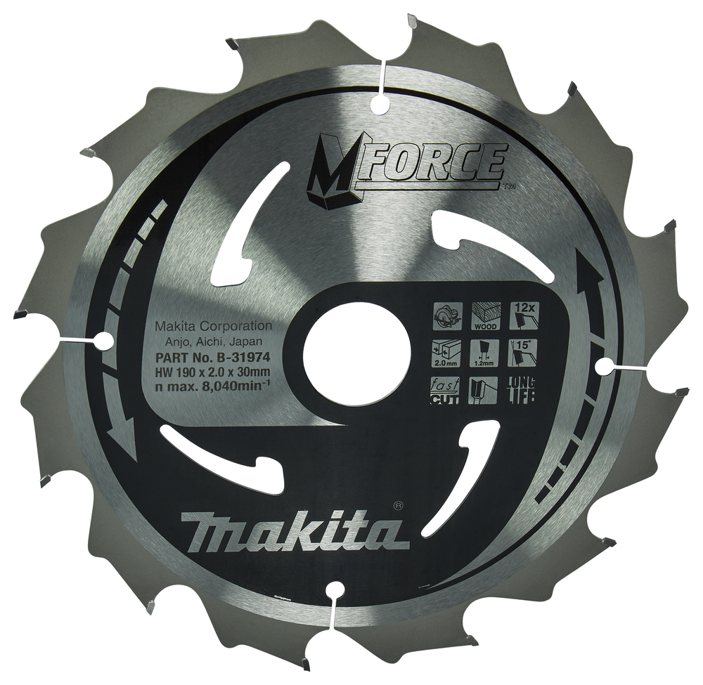 MAKITA kotouč pilový dřevo MFORCE 190x2x30mm 12Z = old B-07967
