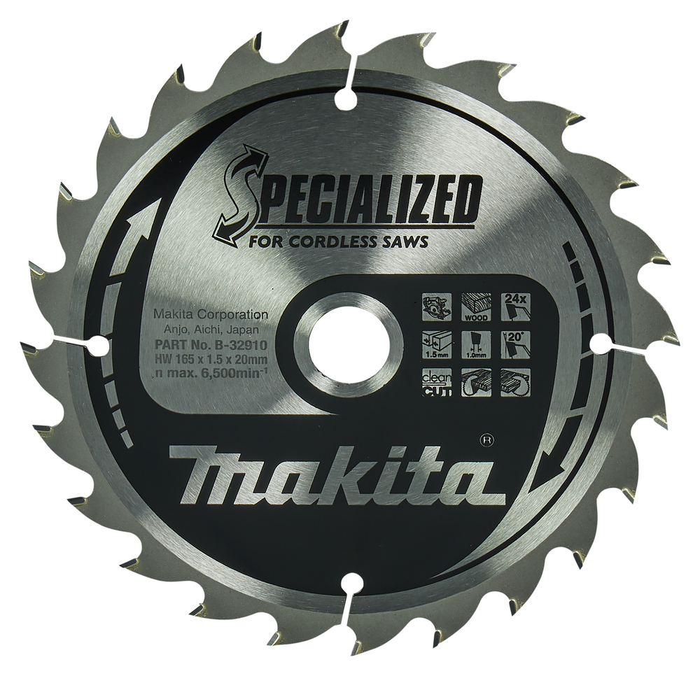 MAKITA kotouč pilový dřevo SPECIALIZED 165x1.5x20mm 24Z pro aku pily = old B-