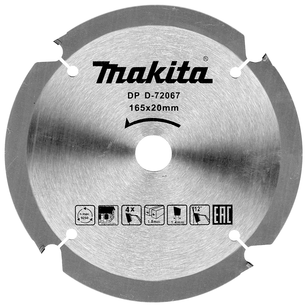 MAKITA PCD pílový kotúč 165x20mm 4T na vláknocementové dosky