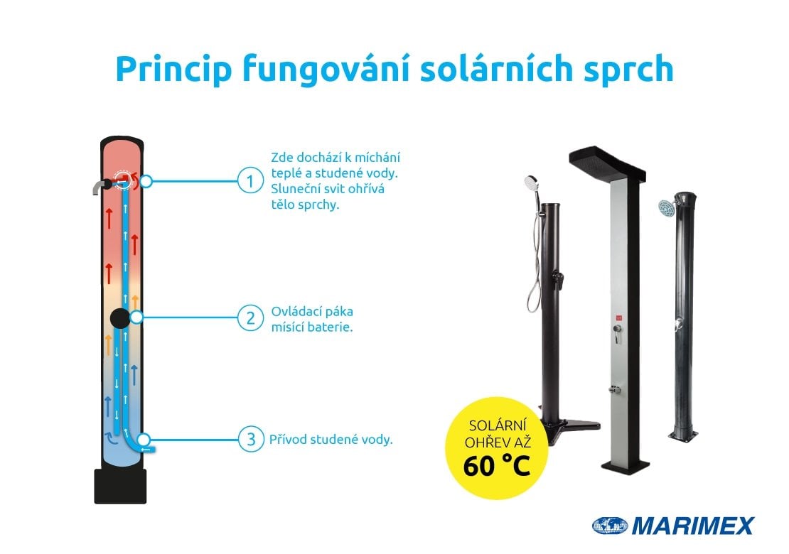 Marimex Solárna sprcha UNO 35 l hliníková s LED svetlom (10992055)