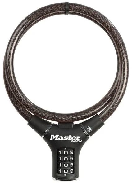 Master Lock Ocelové kombinační lanko na kolo 8229EURDPRO - 0,9m černé