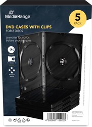 MEDIARANGE 2 DVD 14 mm čierny – 5 ks/balenie