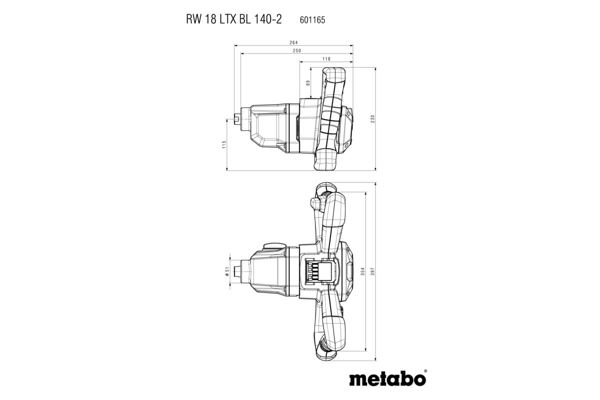 METABO RW 18 LTX BL 140-2 Aku míchadlo, bez aku (601165850)