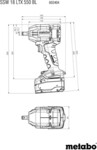 METABO SSW 18 LTX 550 BL Akumulátorový rázový utahovák, akumulátor, nabíjačka, metabox