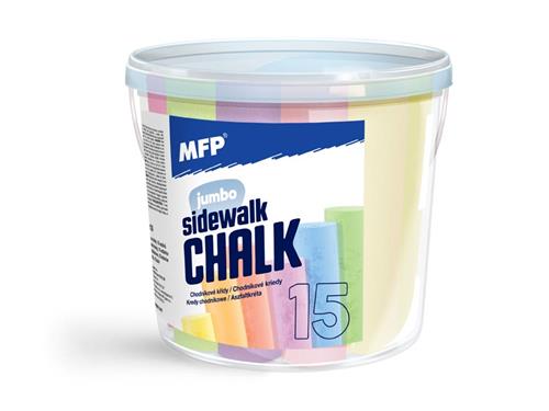 MFP Křídy M chodníkové kulaté 15 ks mix barev - kyblík