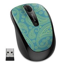 Microsoft Wireless Mobile Mouse 3500 Limited Edition Aqua Paisley (GMF-00411)