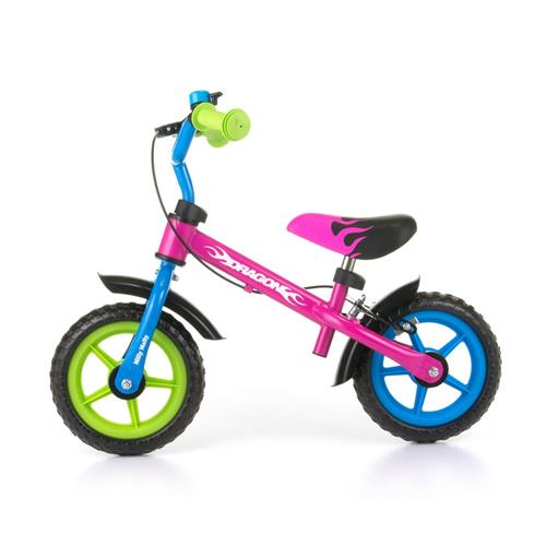 Milly Mally Dětské odrážedlo kolo Dragon s brzdou multicolor