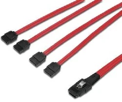 Mini SAS 36pin-4x7pin SATA0.50m, CU, AWG30, 2xshielded, M/M, UL