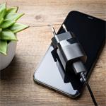 Mini sieťová nabíjačka FIXED s výstupom USB-C a USB, podpora PD a QC 3.0, 20 W, čierna