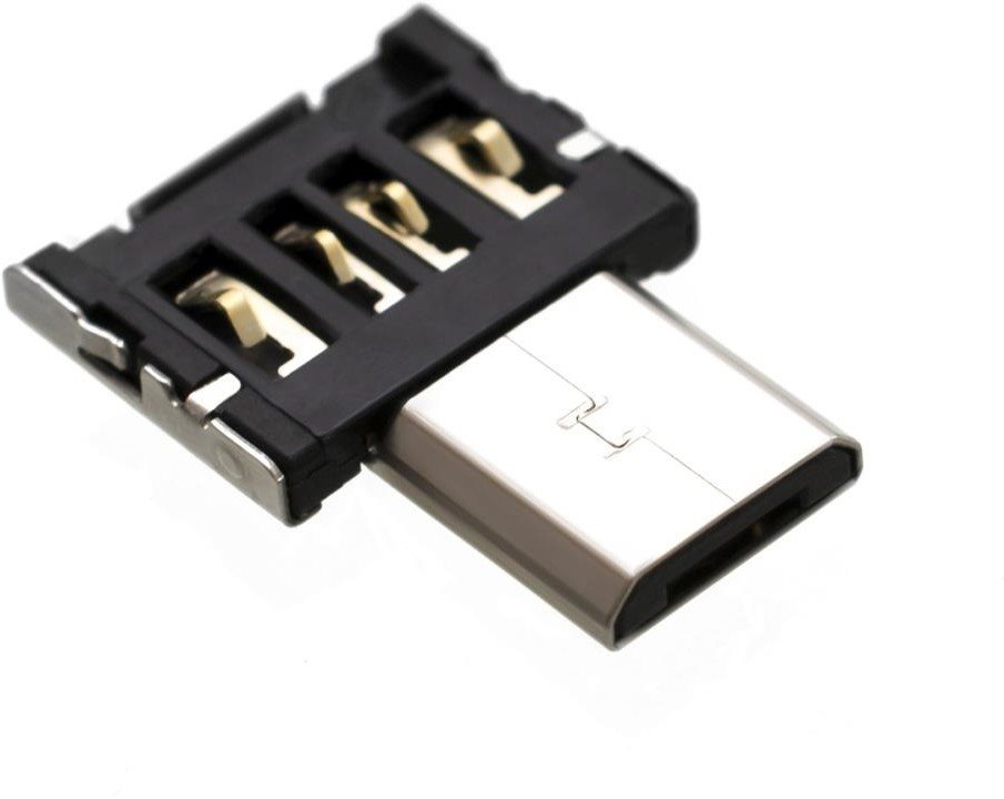 Miniatúrny adaptér microUSB OTG FIXED pre mobilné telefóny a tablety s puzdrom, USB 2.0, čierny