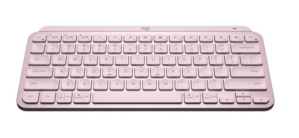Minimalistická bezdrôtová podsvietená klávesnica Logitech MX Keys Mini, ružová - US INTL