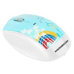 MODECOM myš MC-619 ART Palms Wireless USB white/bílá 800dpi bezdrátová