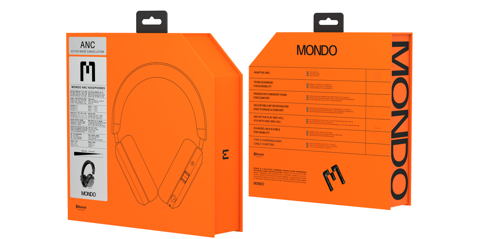 MONDO ANC Over-Ear Headphones (Transparent)