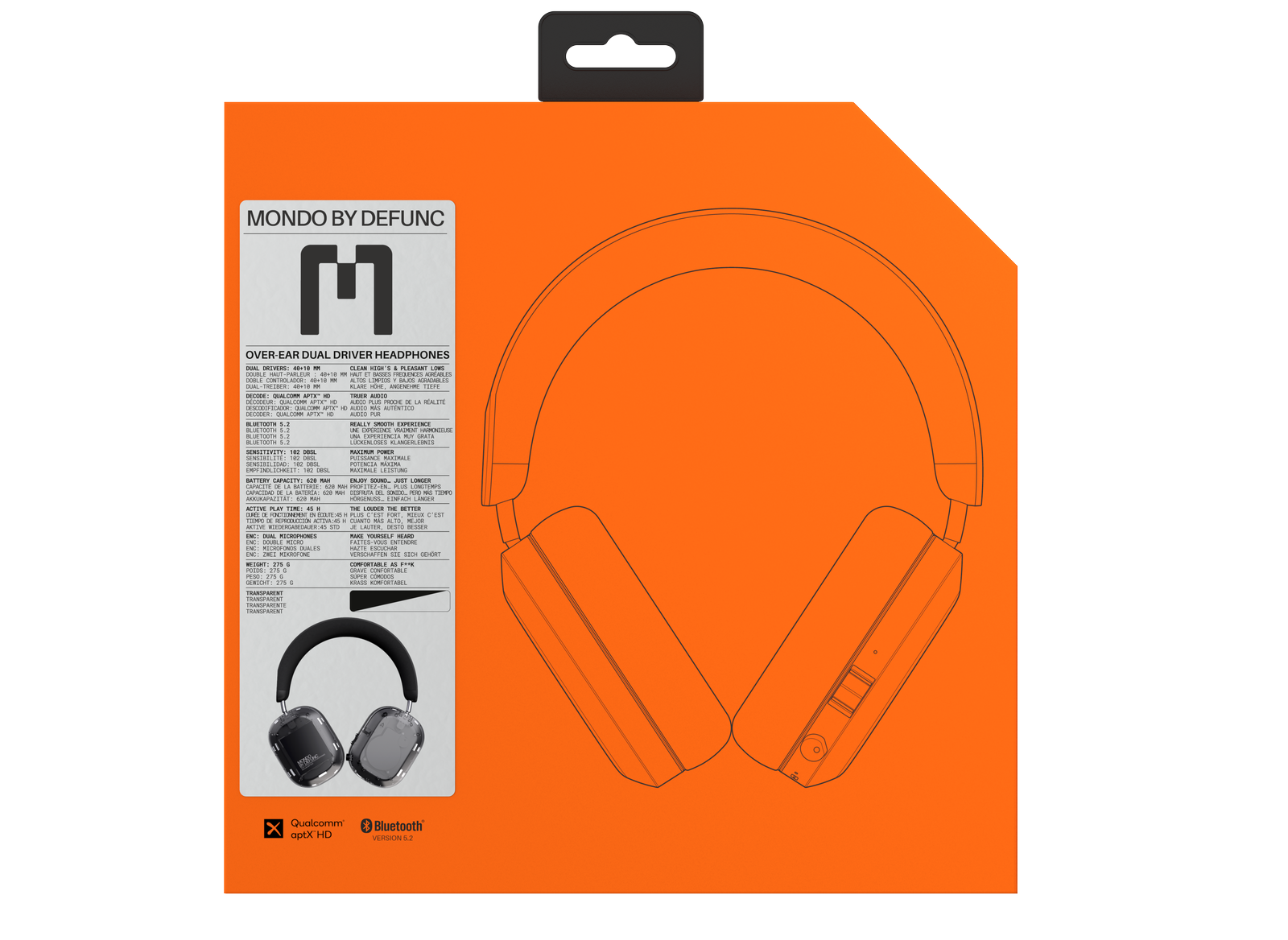 MONDO Over-Ear Headphones (Transparent)