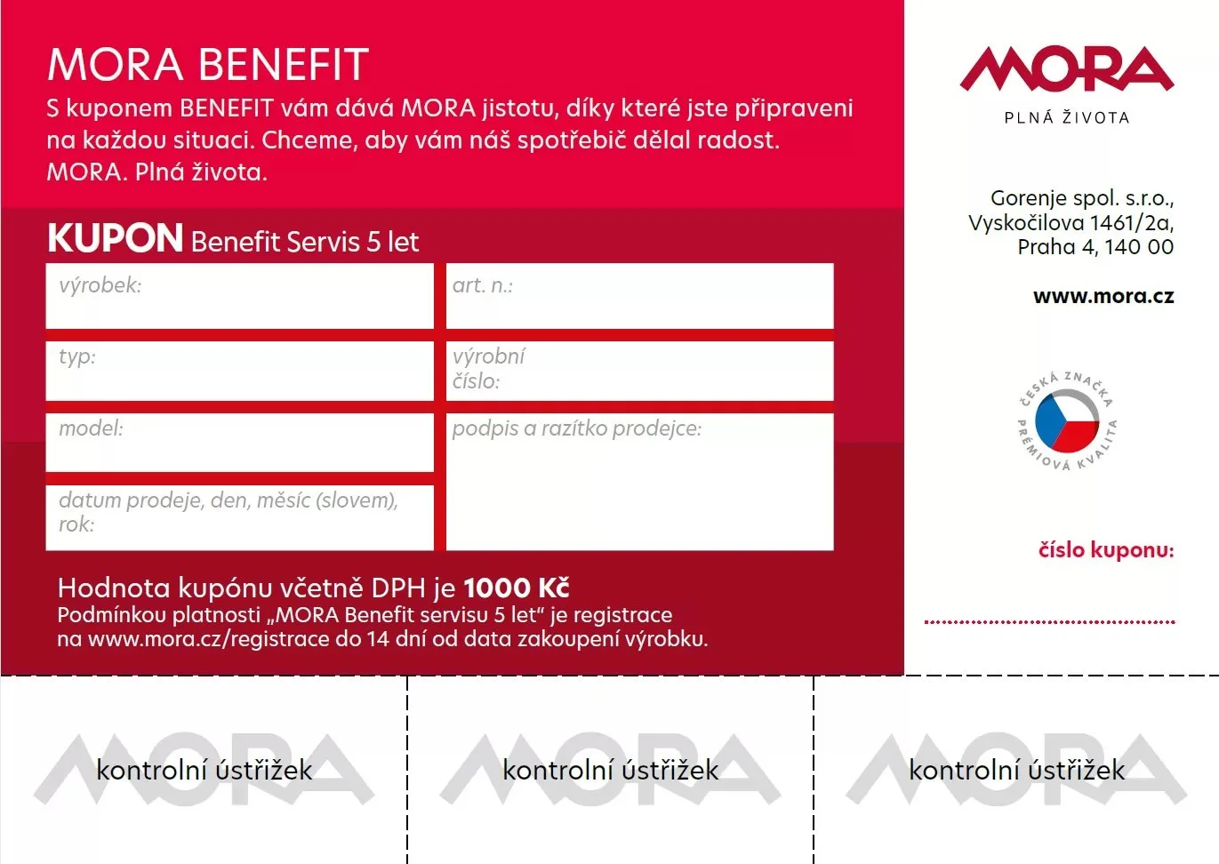 Mora Benefit servis 5 let