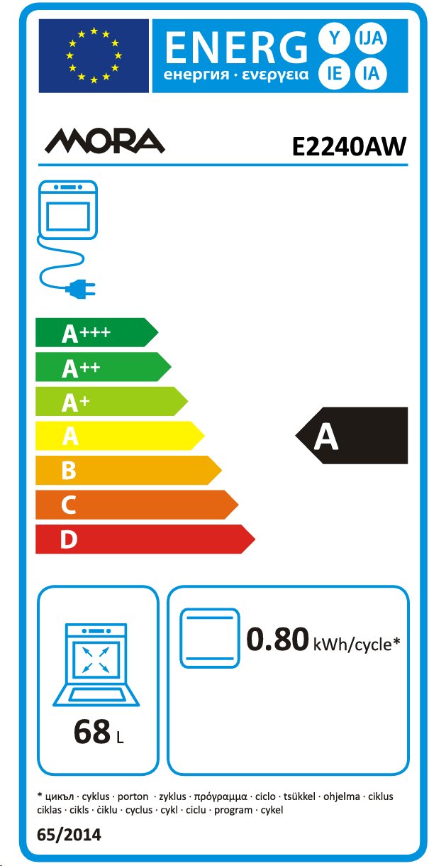 Mora E 2240 AW Elektrický voľne stojaci sporák 50 cm