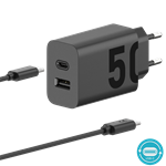 Motorola SJMC502 TurboPower 50W Duo + 1m USB-C/USB-C kábel čierna