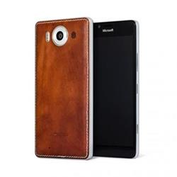 MOZO Back Cover Microsoft Lumia 950, Cognac Silver