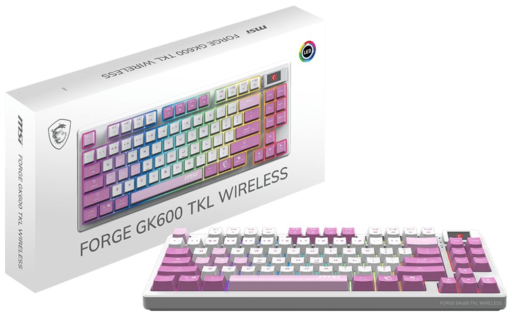 MSI FORGE GK600 TKL WIRELESS fialová