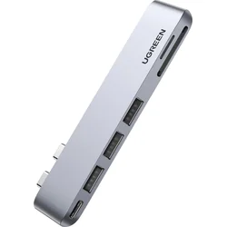 Multifunkčný adaptér UGREEN 60560 2xUSB-C/3xUSB3.0-A+SD+TF+PD