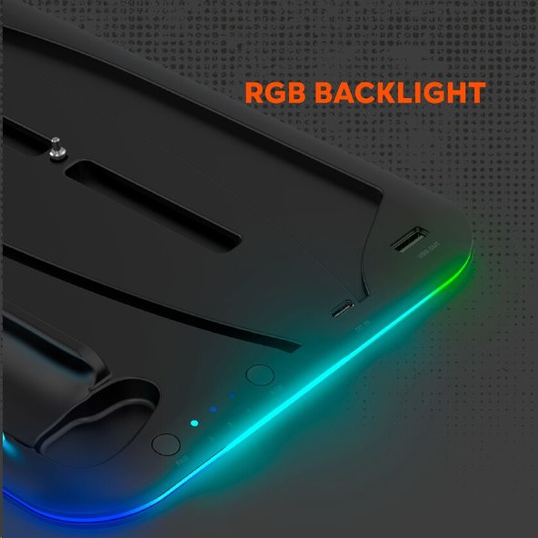 Multifunkčný chladiaci stojan CANYON pre PS5, nabíjanie 2 ovládačov PS5, podsvietenie RGB, čierny