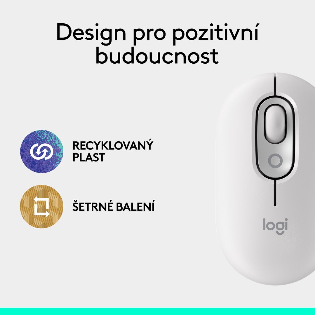 Myš Logitech POP, biela