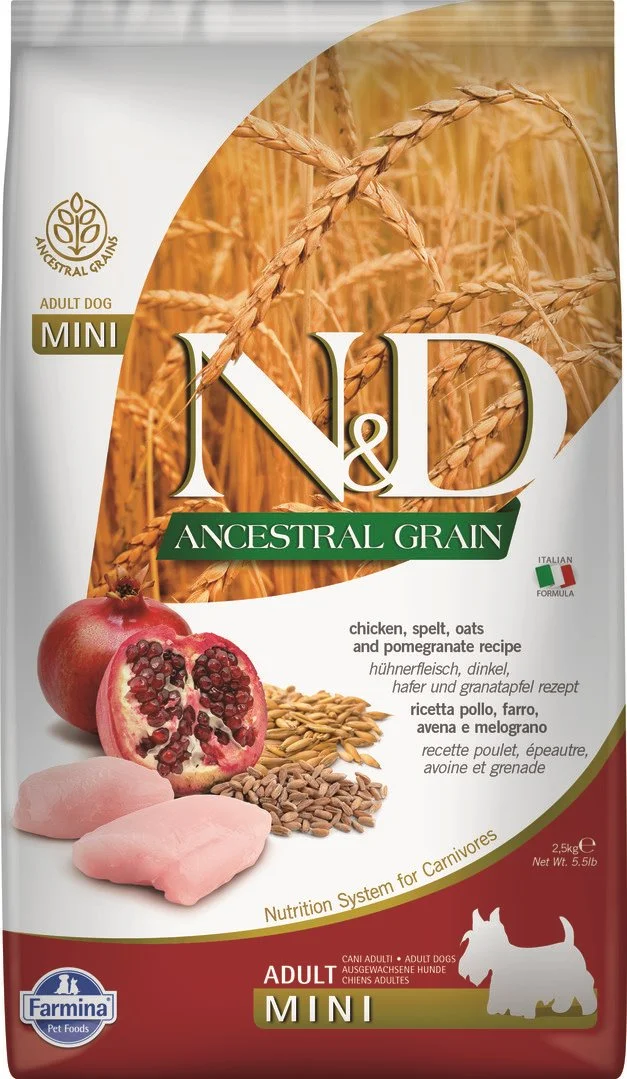 N&D LG DOG Adult Mini Chicken & Pomegranate 2,5kg granule pro psy