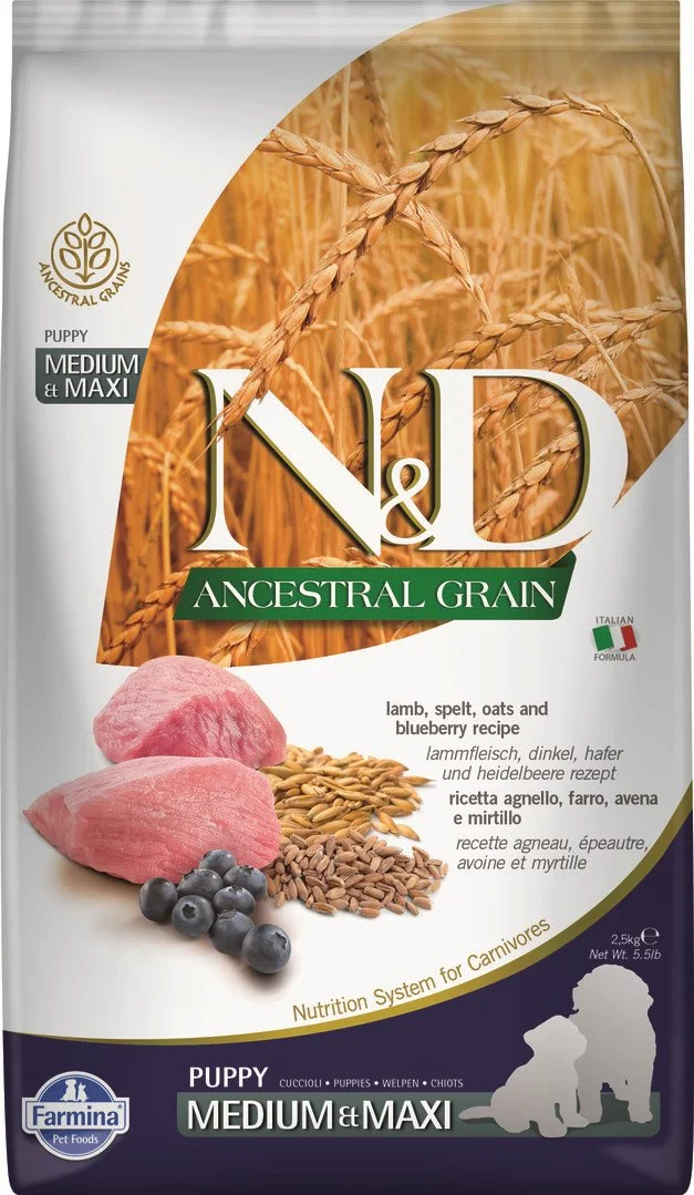 N&D LG DOG Puppy M/L Lamb & Blueberry 2,5kg granule pro štěňata