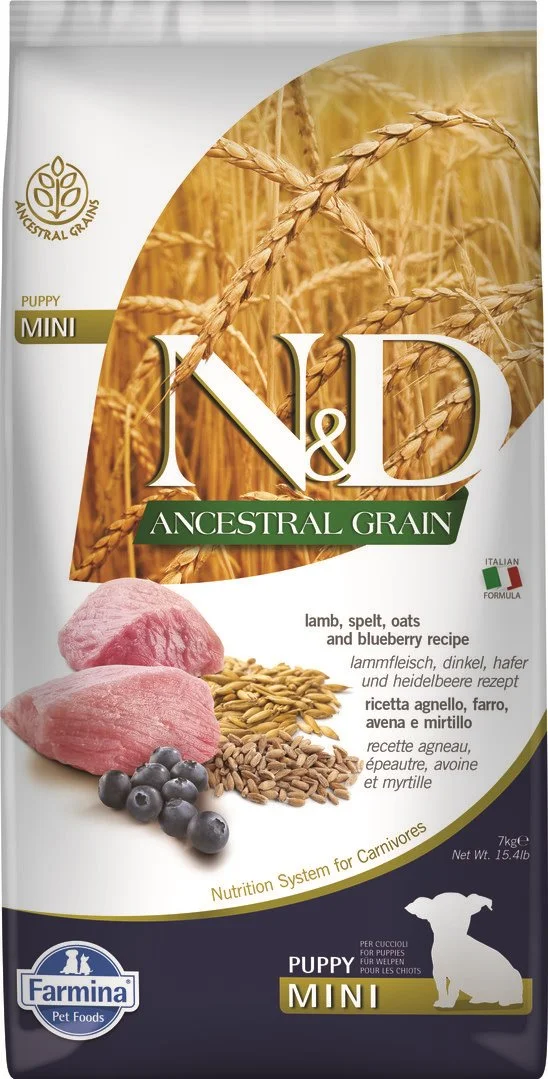 N&D LG DOG Puppy Mini Lamb & Blueberry 7kg granule pre šteňatá