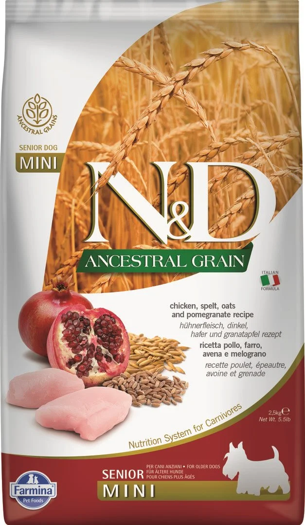 N&D LG DOG Senior Mini Chicken & Pomegranate 2,5kg granule pre psov